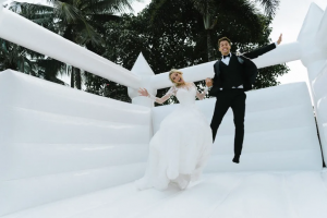wedding day bouncey castle - photo from Huff post